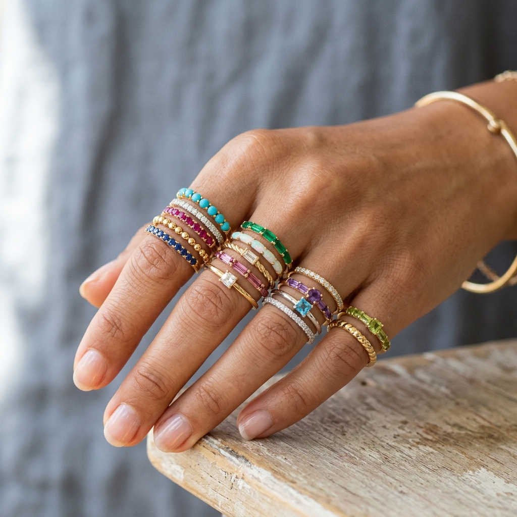 Rainbow Stacking Rings
